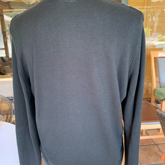 Black with white (Retro)diamond cardigan sweater M - Picture 6 of 8